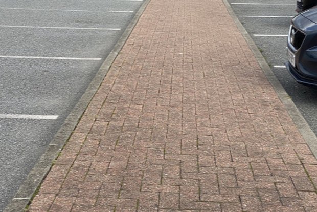 Suffolk block paving driveway being installed